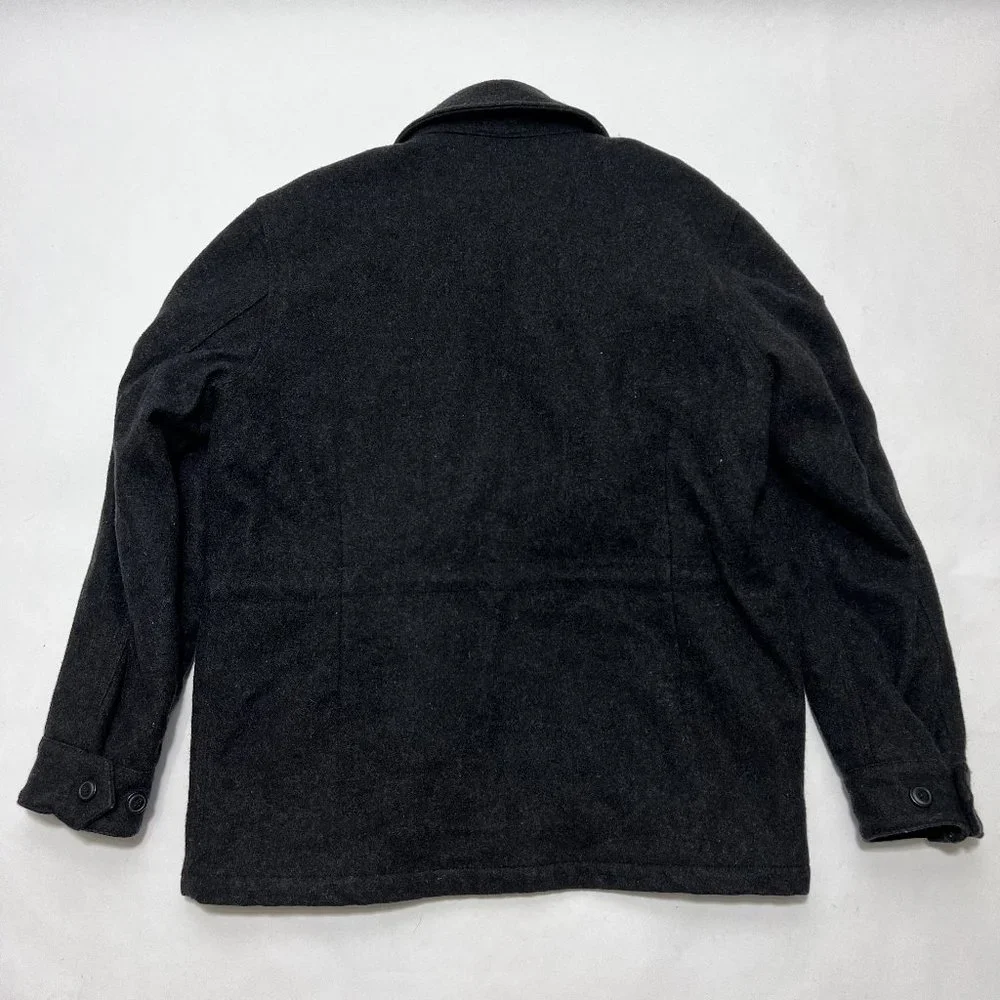 Old Navy Wool Field Coat 7 Pocket Black Small - Picture 3 of 13
